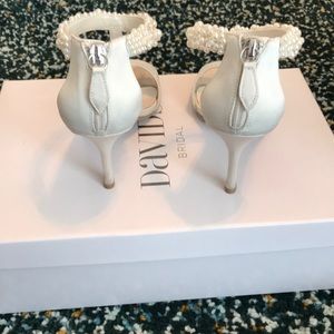 David’s Bridal pearl and diamond heels